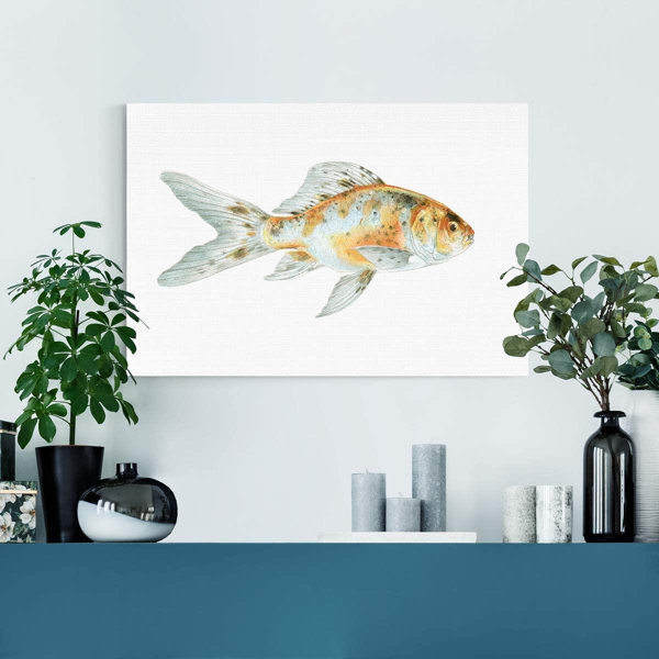 Dovecove Speckled Goldfish Wrapped Canvas Graphic Art Wayfair